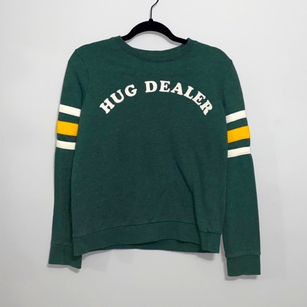 Mighty Fine Green 'Hug Dealer' Crewneck Sweater